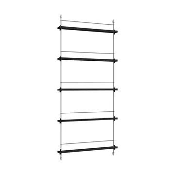 Magazine Shelving lehtiteline - Black-ruostumaton teräs, 85×180×7 cm, MS.180.1 - MOEBE
