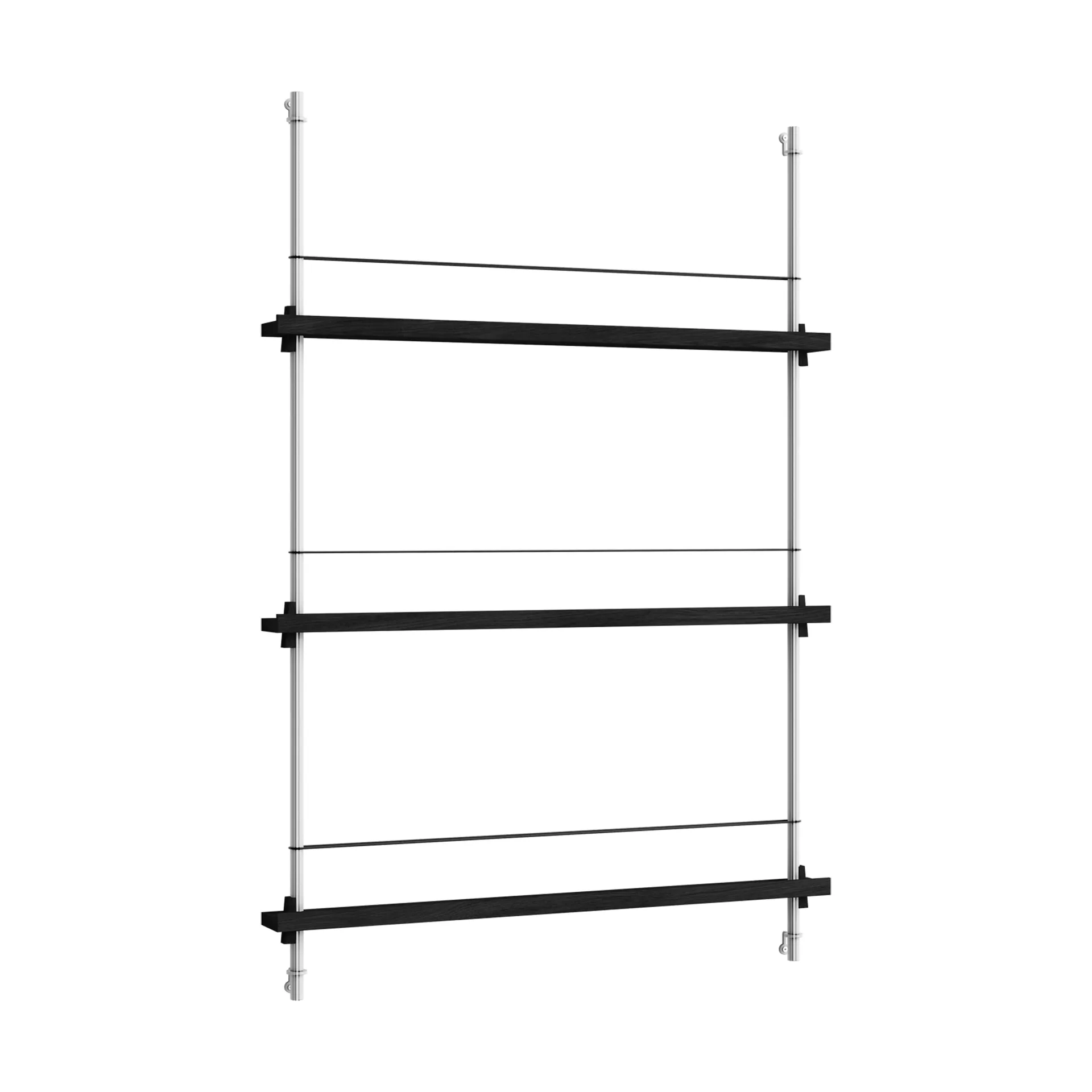 Magazine Shelving lehtiteline, Black-ruostumaton teräs, 85x115x7 cm, MS.115.1 MOEBE