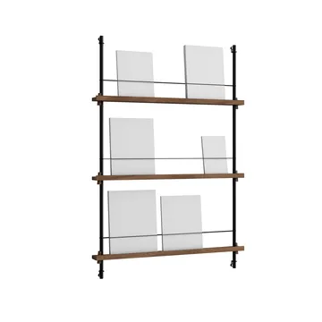 Magazine Shelving lehtiteline - Savustettu tammi-black, 85×115×7 cm, MS.115.1 - MOEBE
