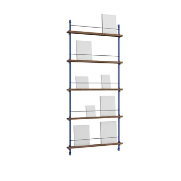 Magazine Shelving lehtiteline - Savustettu tammi-deep blue, 85×180×7 cm, MS.180.1 - MOEBE