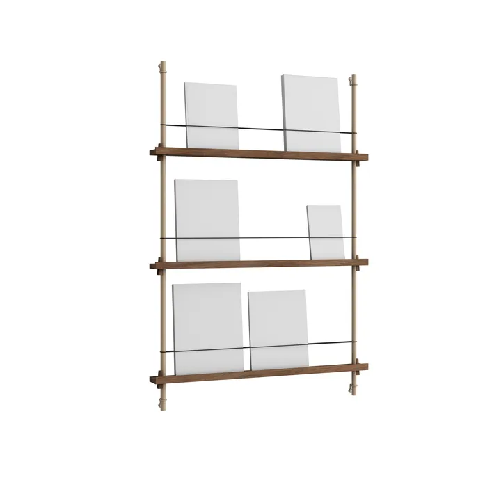 Magazine Shelving lehtiteline - Savustettu tammi-warm grey, 85×115×7 cm, MS.115.1 - MOEBE