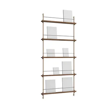 Magazine Shelving lehtiteline - Savustettu tammi-warm grey, 85×180×7 cm, MS.180.1 - MOEBE