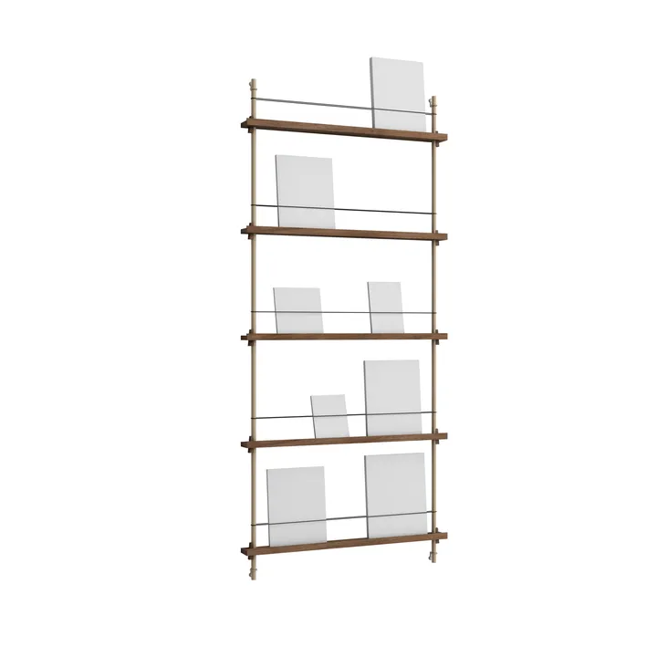 Magazine Shelving lehtiteline - Savustettu tammi-warm grey, 85×180×7 cm, MS.180.1 - MOEBE