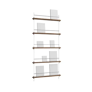 Magazine Shelving lehtiteline - Savustettu tammi-white, 85×180×7 cm, MS.180.1 - MOEBE