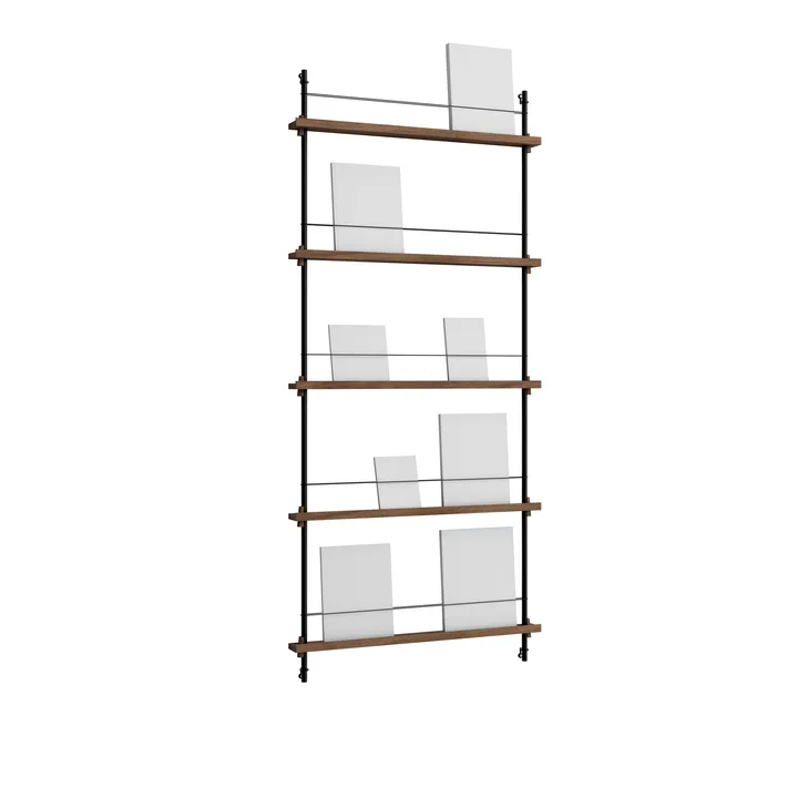 Magazine Shelving lehtiteline - Savutammi-black, 85×180×7 cm, MS.180.1 - MOEBE
