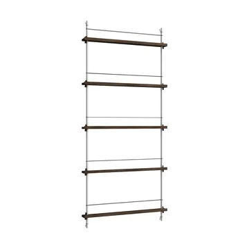 Magazine Shelving lehtiteline - Savutammi-ruostumaton teräs, 85×180×7 cm, MS.180.1 - MOEBE