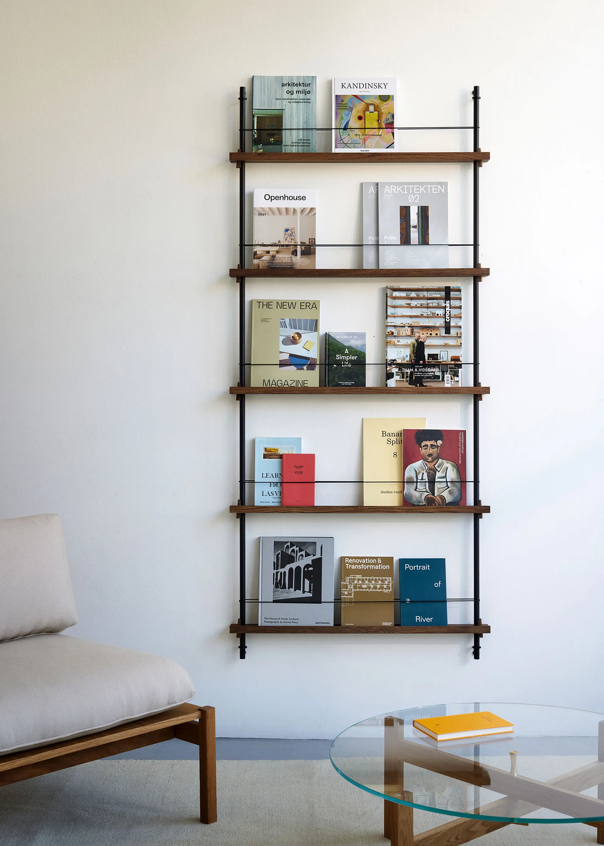 Magazine Shelving lehtiteline, Savutammi-white, 85×115×7 cm, MS.115.1 MOEBE