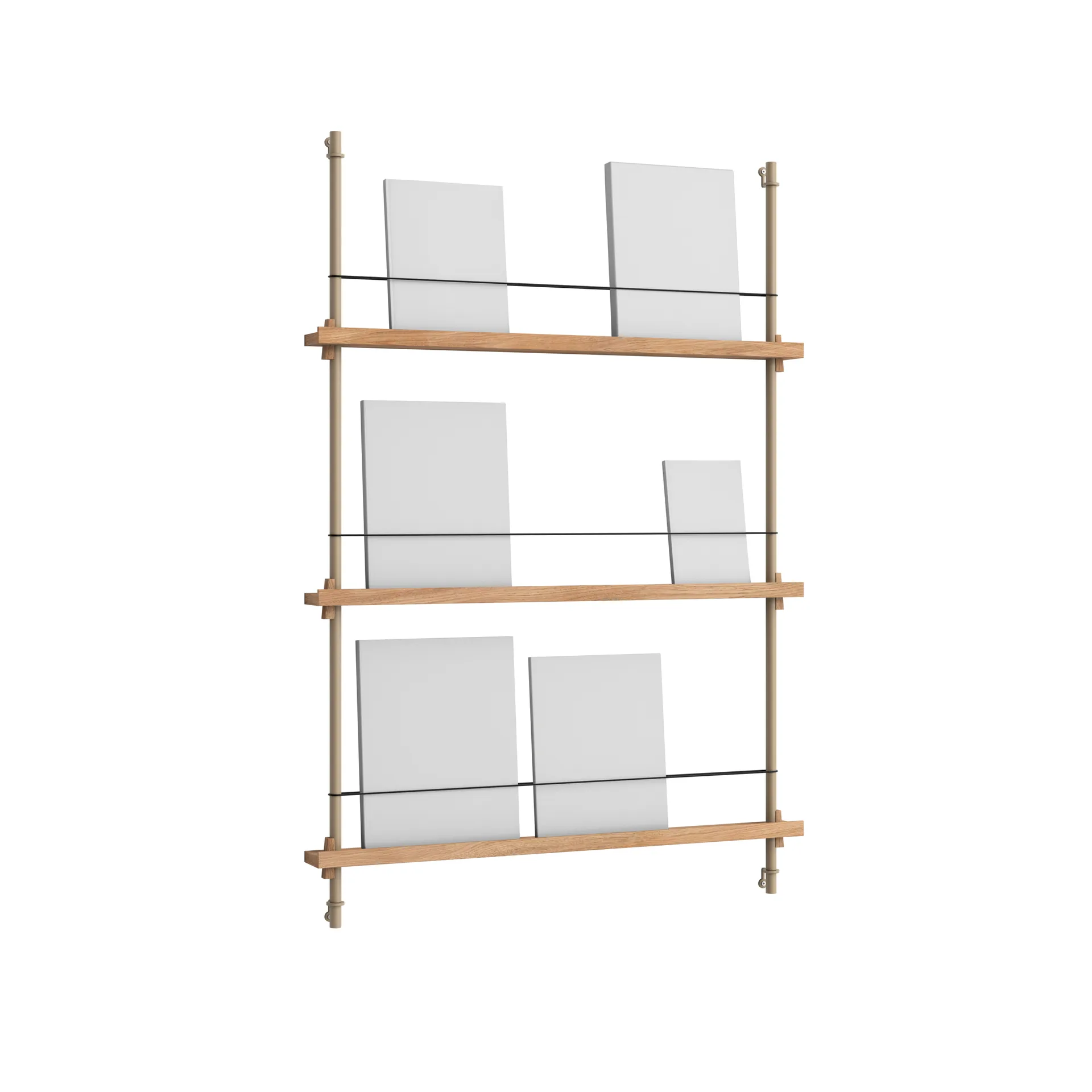 Magazine Shelving lehtiteline, Tammea-warm grey, 85×115×7 cm, MS.115.1 MOEBE
