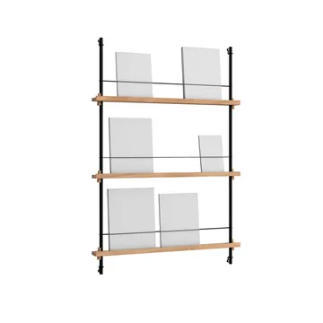 Magazine Shelving lehtiteline - Tammi-black, 85x115x7 cm, MS.115.1 - MOEBE