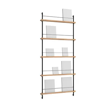 Magazine Shelving lehtiteline - Tammi-black, 85x180x7 cm, MS.180.1 - MOEBE
