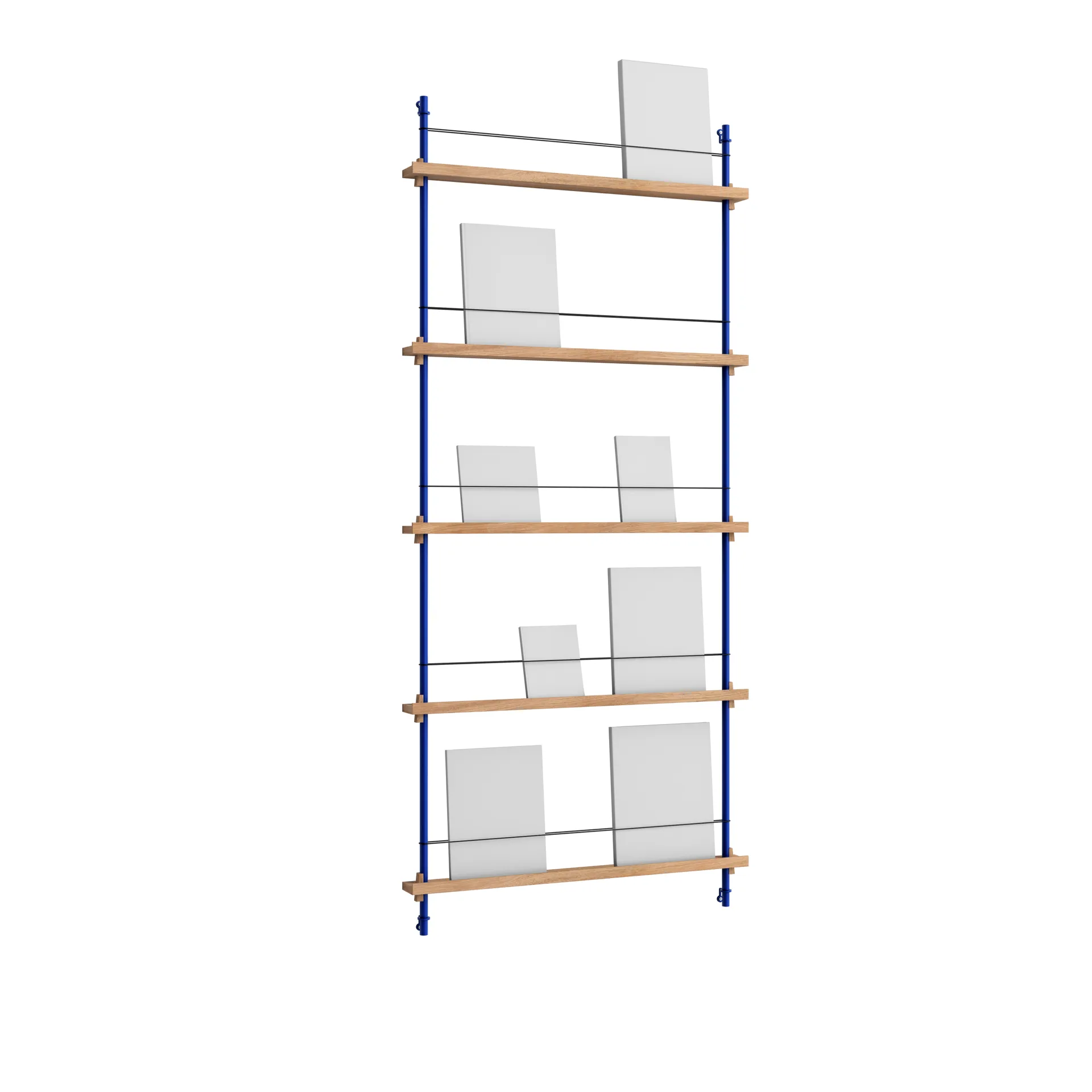 Magazine Shelving lehtiteline, Tammi-deep blue, 85×180×7 cm, MS.180.1 MOEBE