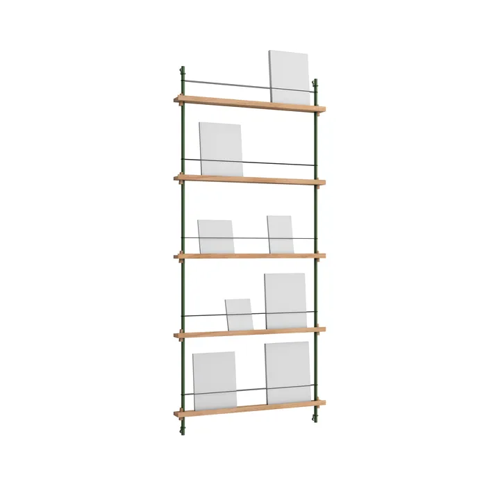 Magazine Shelving lehtiteline - Tammi-pine green, 85×180×7 cm, MS.180.1 - MOEBE