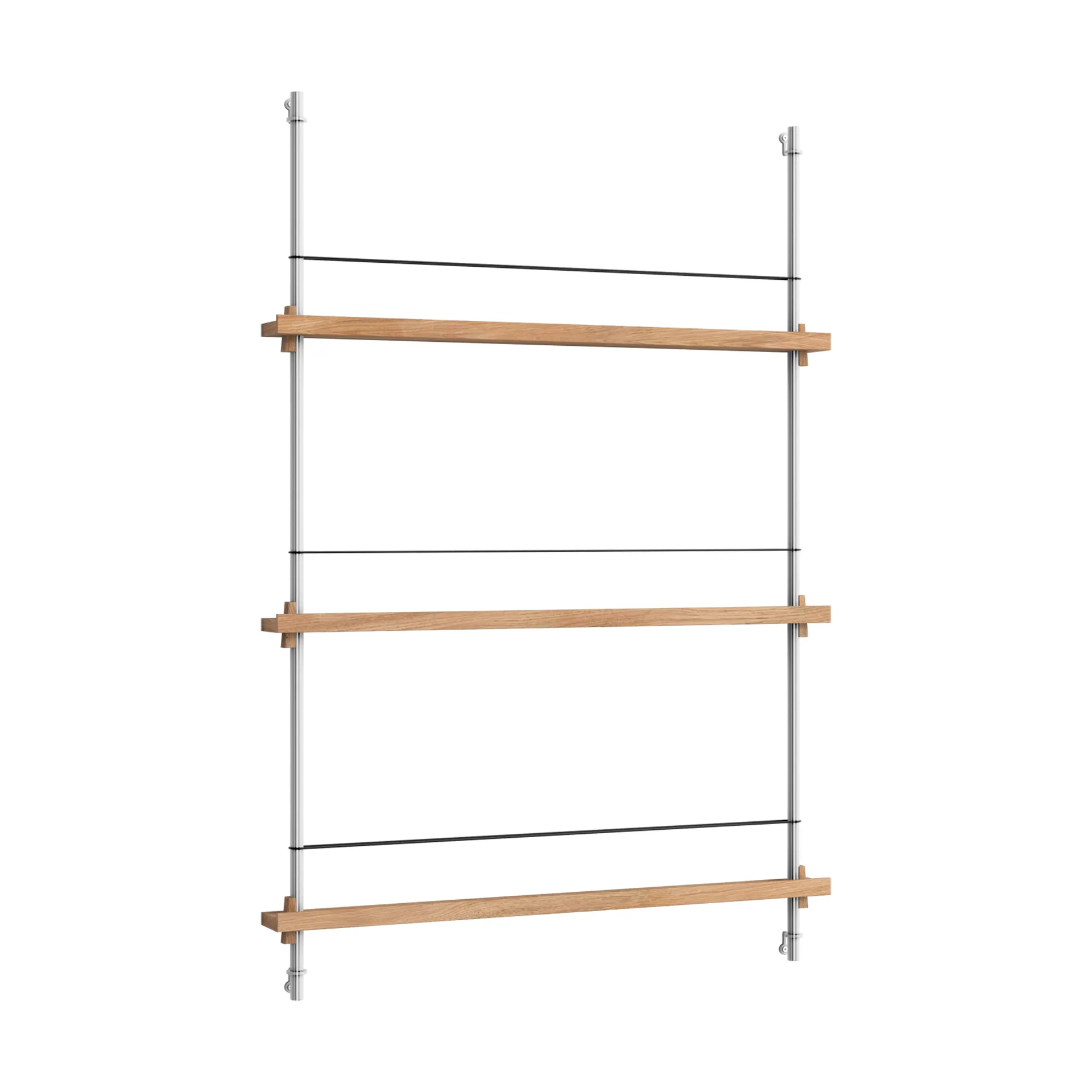 Magazine Shelving lehtiteline, Tammi ruostumaton teräs, 85×115×7 cm, MS.115.1 MOEBE