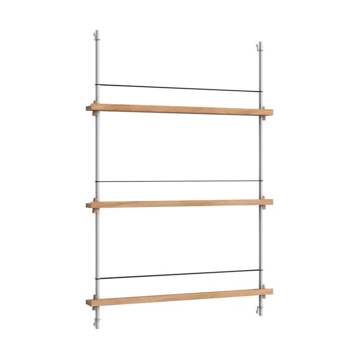 Magazine Shelving lehtiteline - Tammi ruostumaton teräs, 85×115×7 cm, MS.115.1 - MOEBE