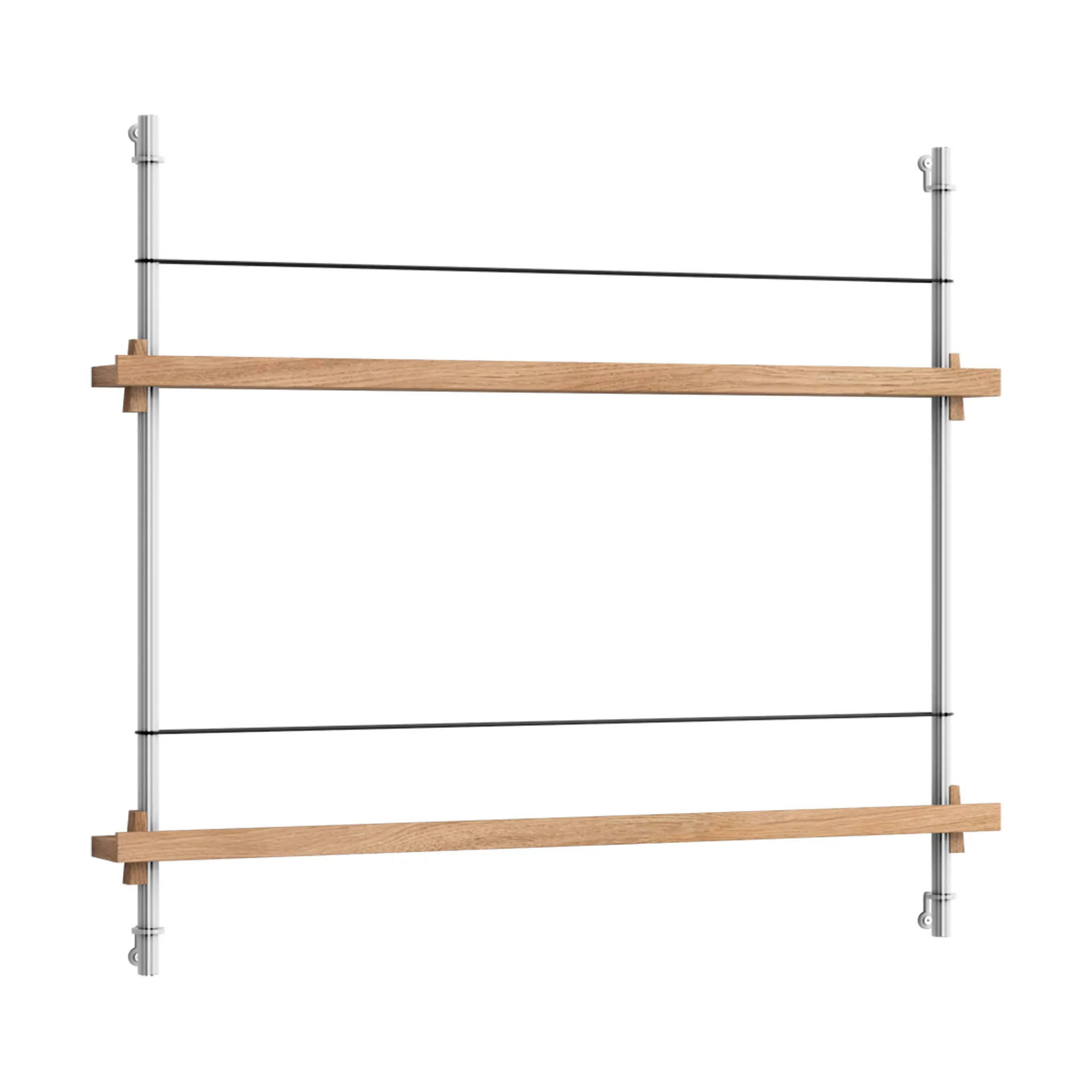 Magazine Shelving lehtiteline, Tammi-ruostumaton teräs, 85×65×7 cm, MS.65.1 MOEBE