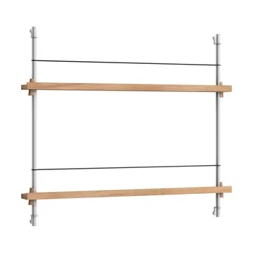 Magazine Shelving lehtiteline - Tammi-ruostumaton teräs, 85×65×7 cm, MS.65.1 - MOEBE