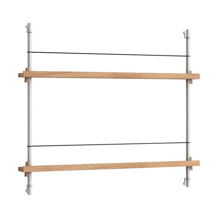 Magazine Shelving lehtiteline - Tammi-ruostumaton teräs, 85×65×7 cm, MS.65.1 - MOEBE