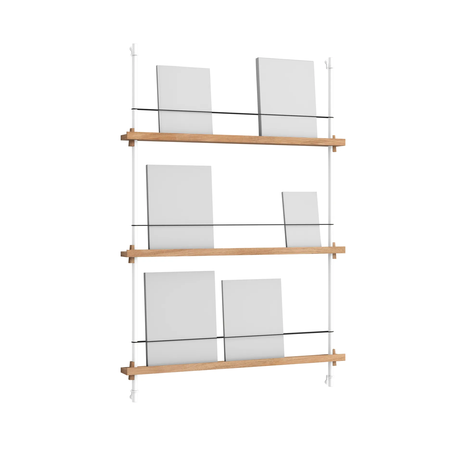Magazine Shelving lehtiteline, Tammi-white, 85×115×7 cm, MS.115.1 MOEBE