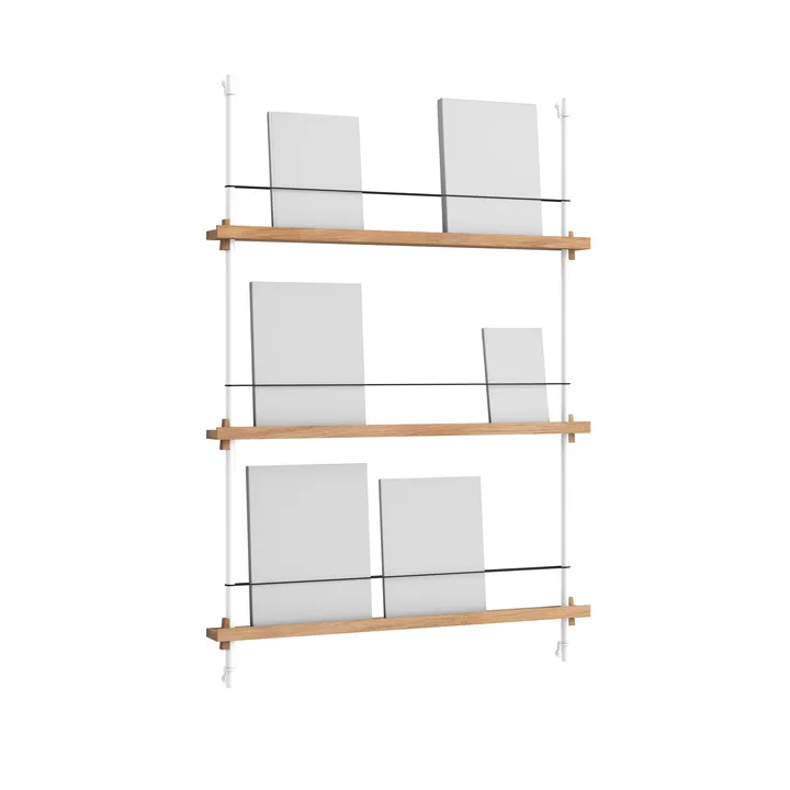 Magazine Shelving lehtiteline - Tammi-white, 85×115×7 cm, MS.115.1 - MOEBE