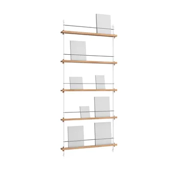 Magazine Shelving lehtiteline - Tammi-white, 85×180×7 cm, MS.180.1 - MOEBE