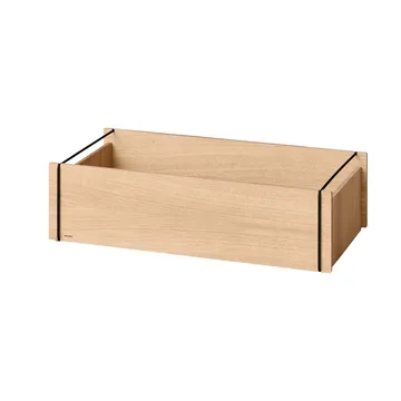 Moebe säilytyslaatikko - Öljytty tammi-musta, low, 16,5x60x31 cm - MOEBE