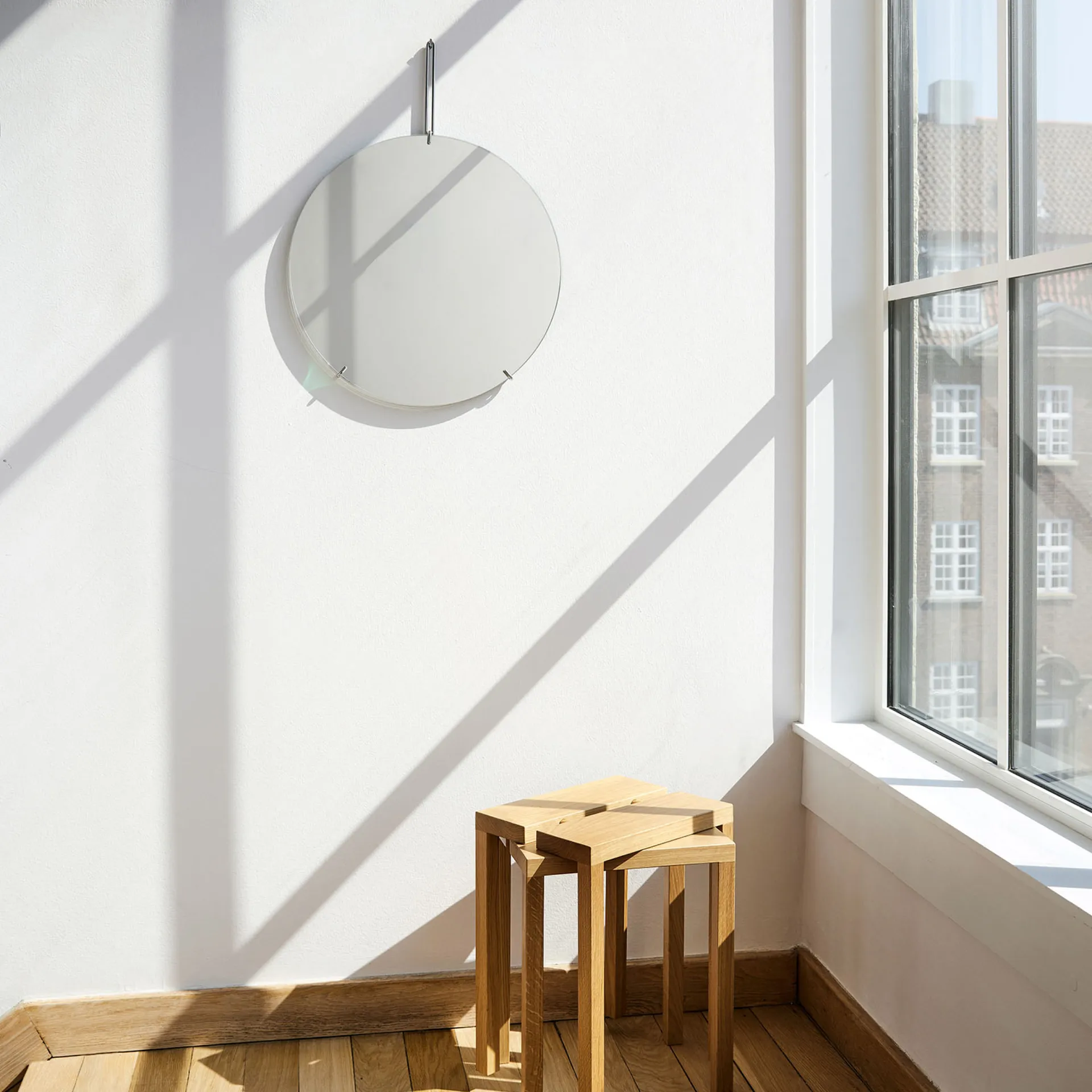 Moebe seinäpeili Ø50 cm, Ruostumaton teräs MOEBE