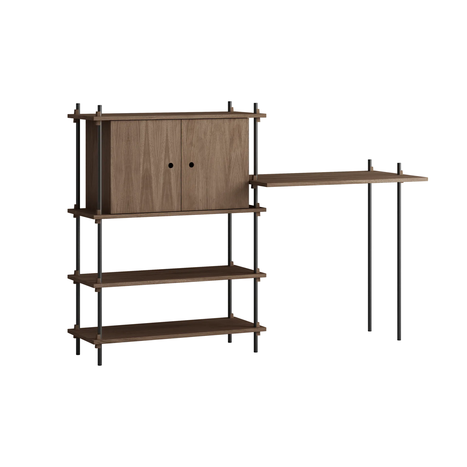 Moebe shelving system s.115.2.D, Poltettu tammi-musta MOEBE
