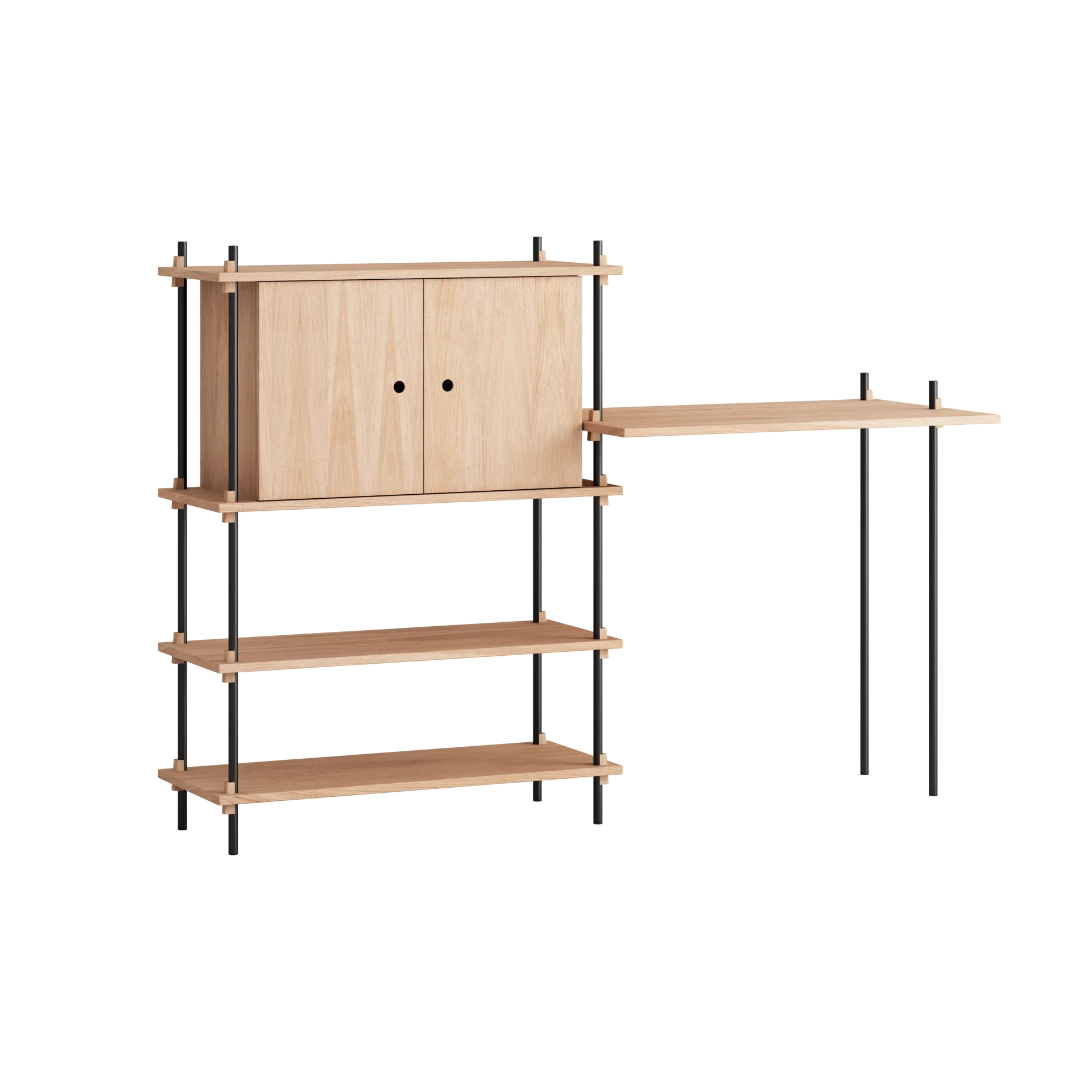 Moebe shelving system s.115.2.D, Tammi-musta MOEBE