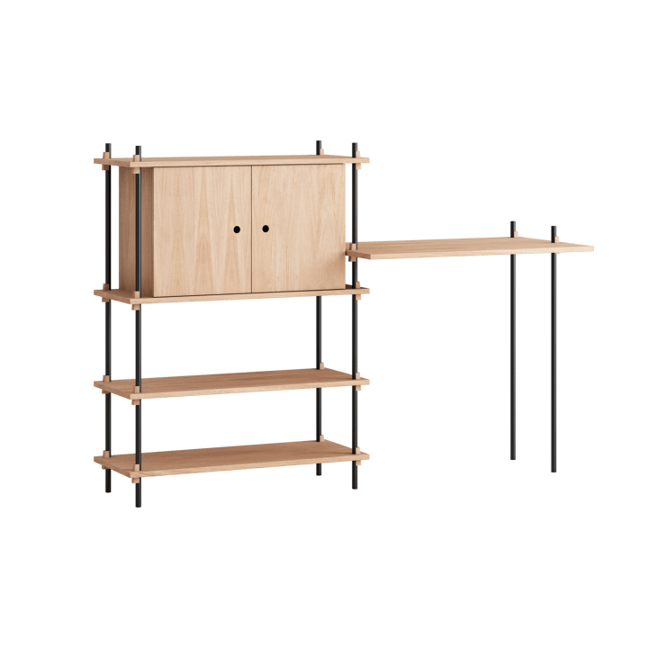 Moebe shelving system s.115.2.D - Tammi-musta - MOEBE