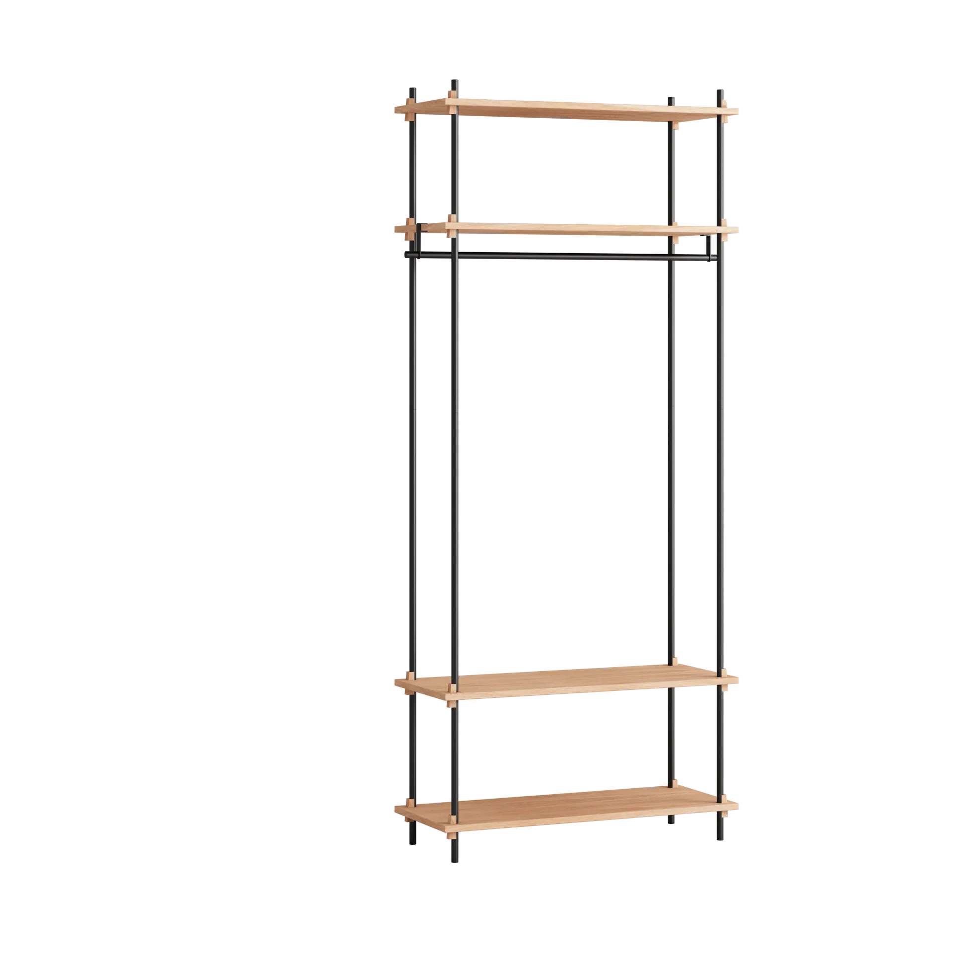 Moebe shelving system s.200.1.F, Tammi-musta MOEBE