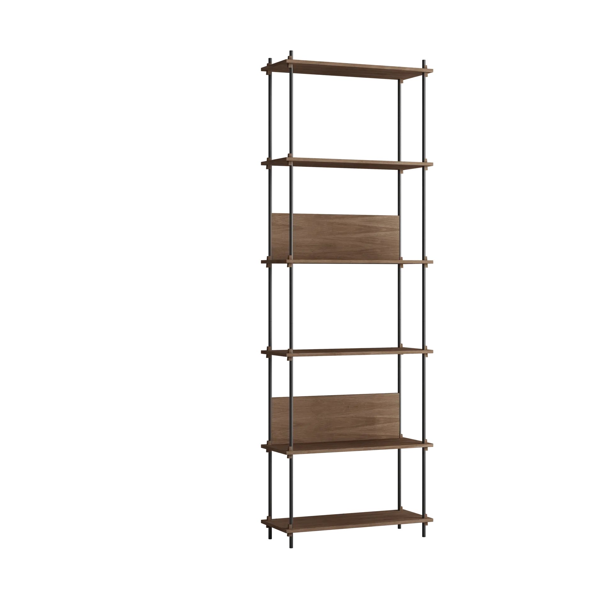 Moebe shelving system s.255.1.A, Poltettu tammi-musta MOEBE