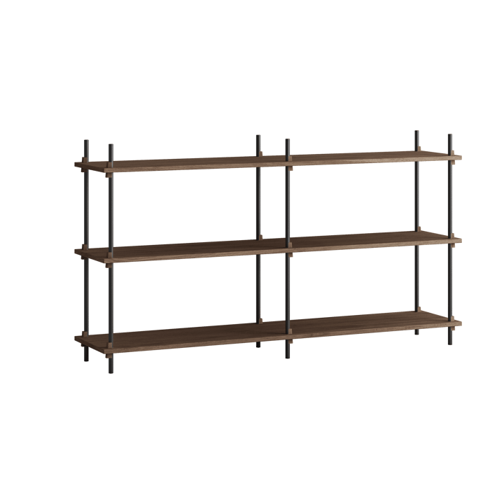 Moebe shelving system s.85.2.B - Poltettu tammi-musta - MOEBE