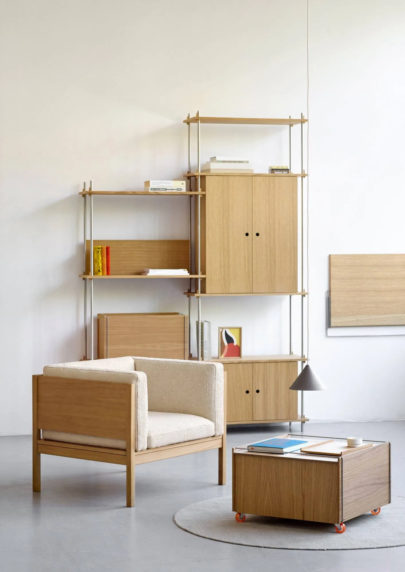 Moebe Storage Chest sohvapöytä säilytystilalla, Öljytty tammi-musta, 60x61x38.2 cm MOEBE