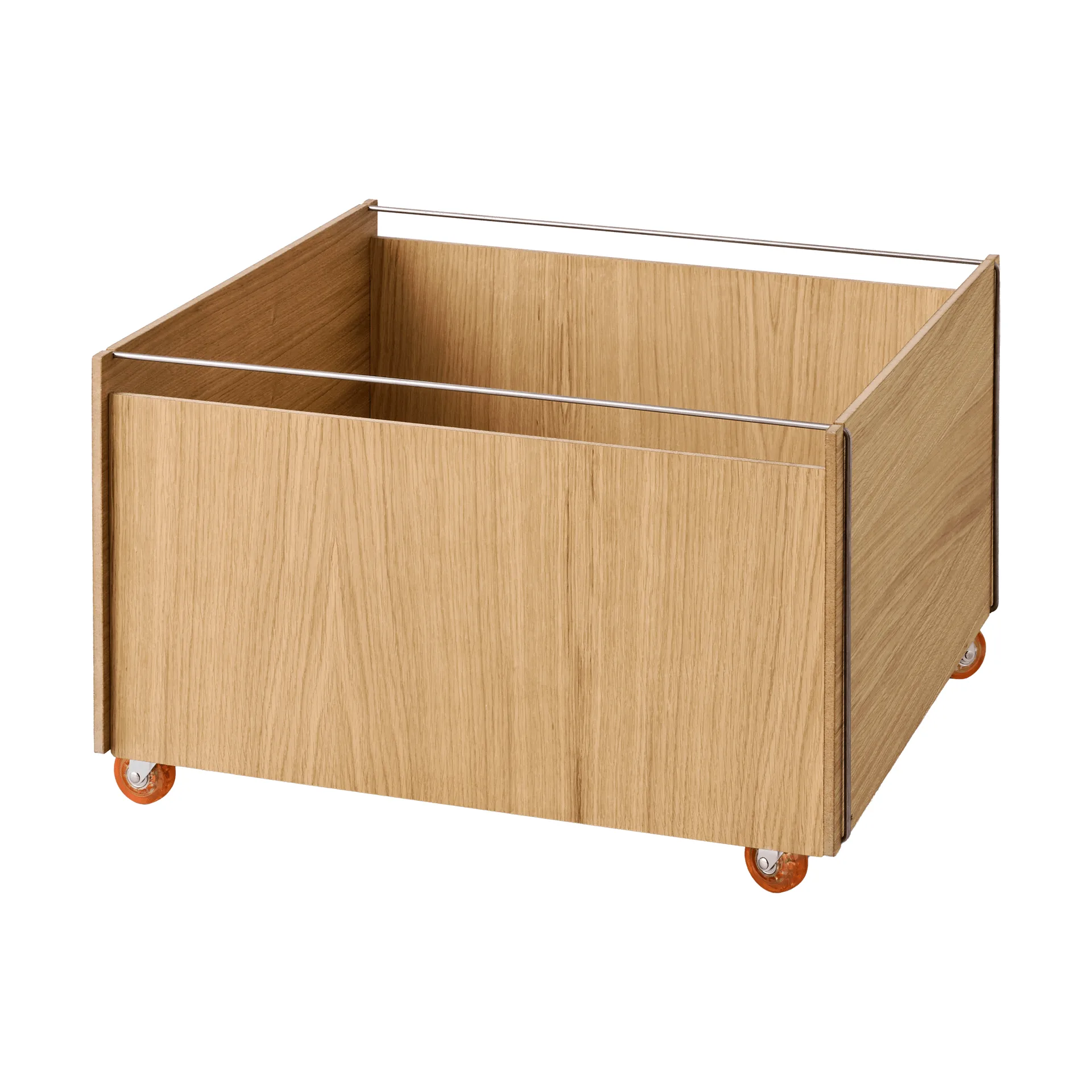 Moebe Storage Chest sohvapöytä säilytystilalla, Öljytty tammi-ruostumaton teräs, 60x61x38.2 cm MOEBE