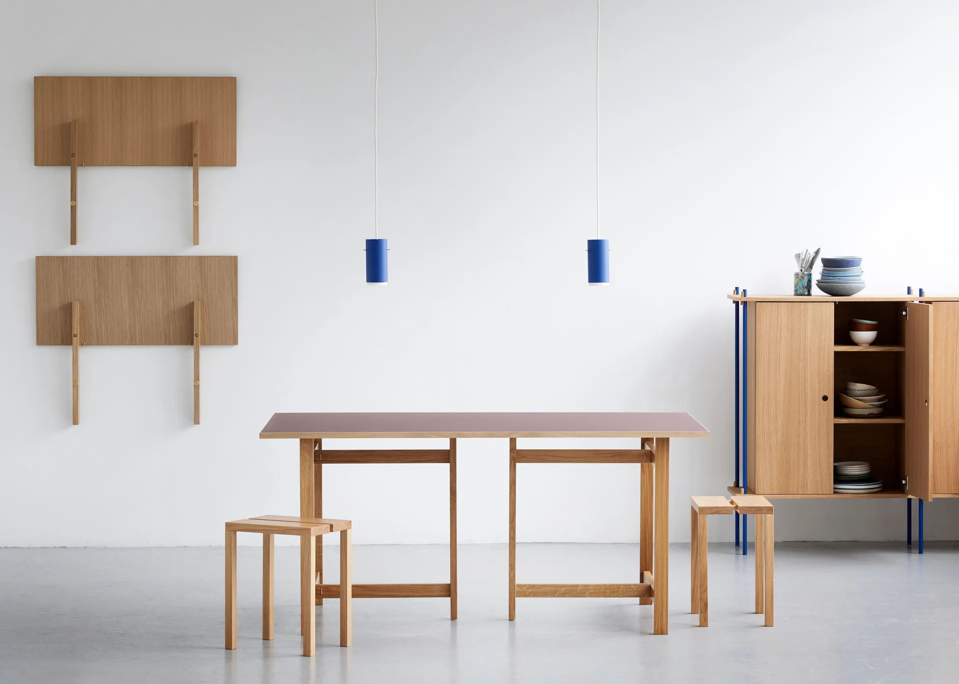 Moebe suorakulmainen ruokapöytä, Burgundi, 160x90 cm MOEBE