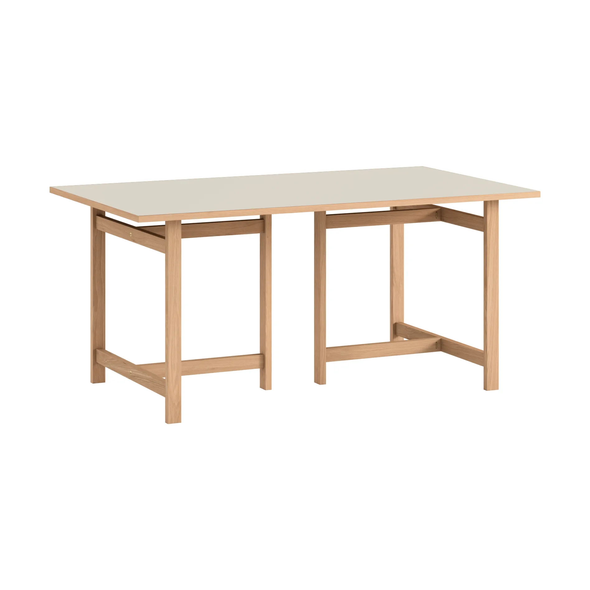 Moebe suorakulmainen ruokapöytä, Vaaleanharmaa, 160x90 cm MOEBE