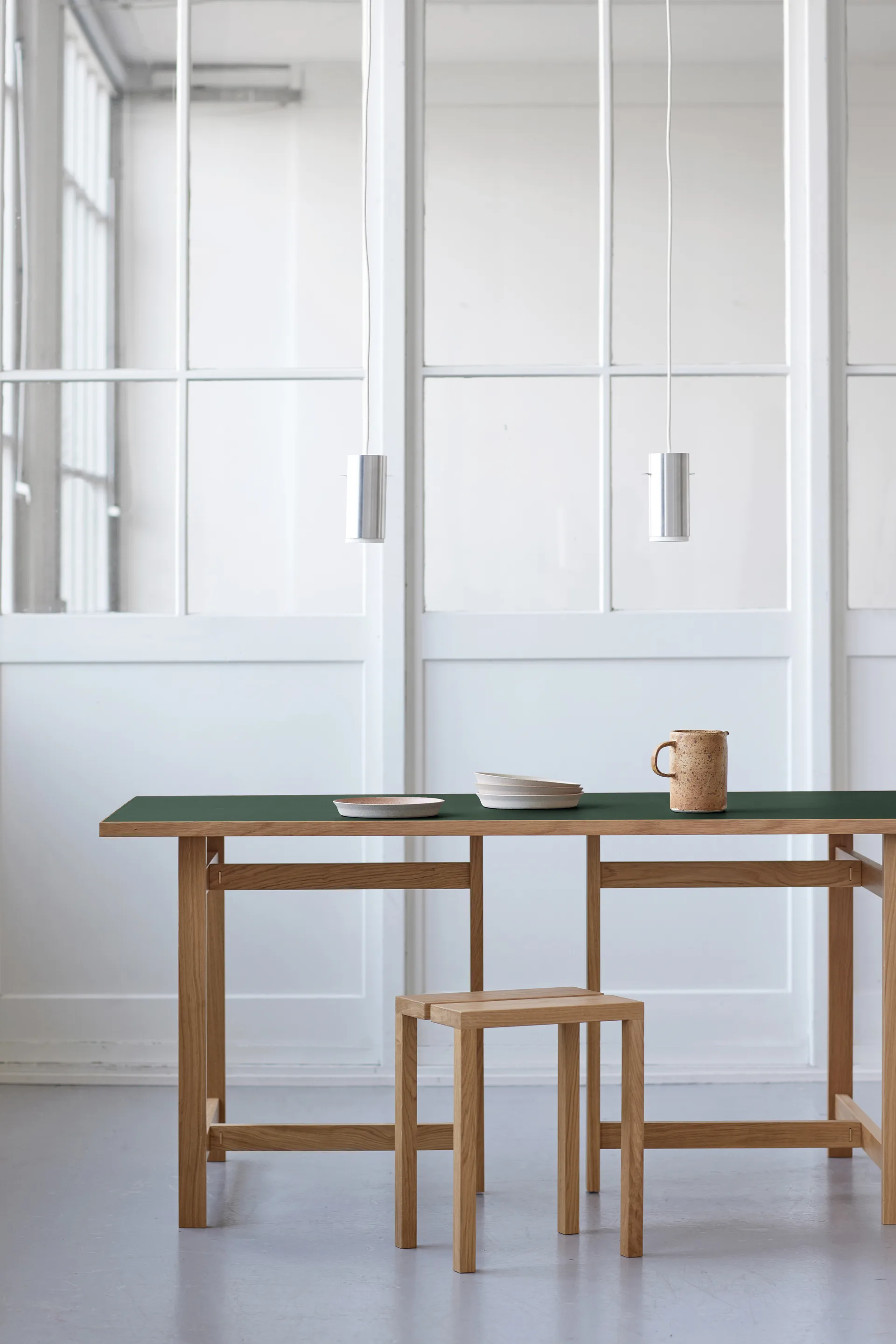 Moebe suorakulmainen ruokapöytä, Vihreä, 220x90 cm MOEBE