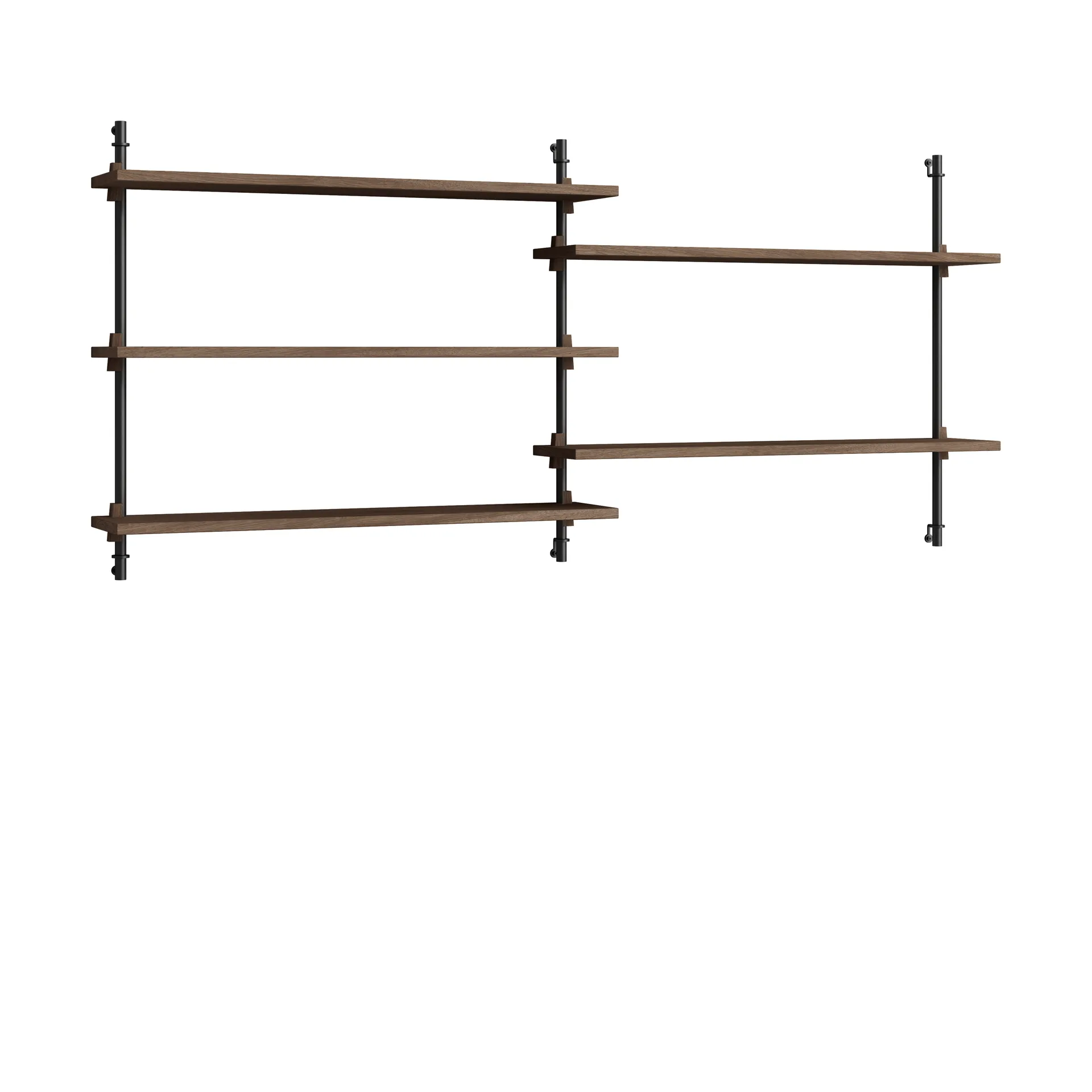 Moebe wall shelving ws.65.2.B, Poltettu tammi-musta MOEBE