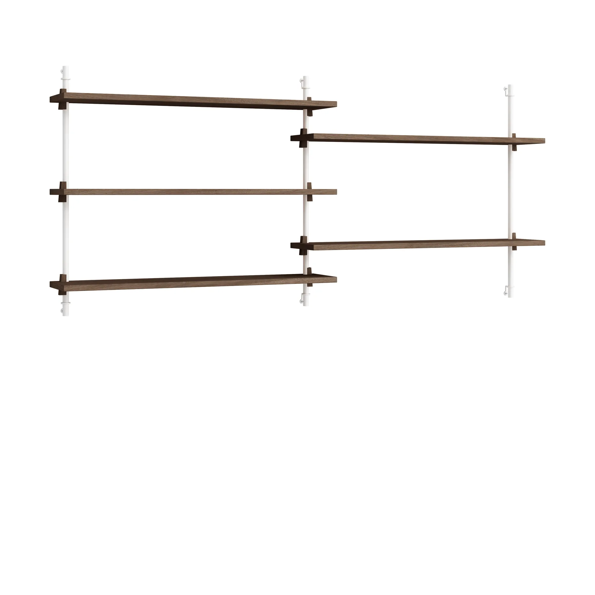 Moebe wall shelving ws.65.2.B, Poltettu tammi-valkoinen MOEBE