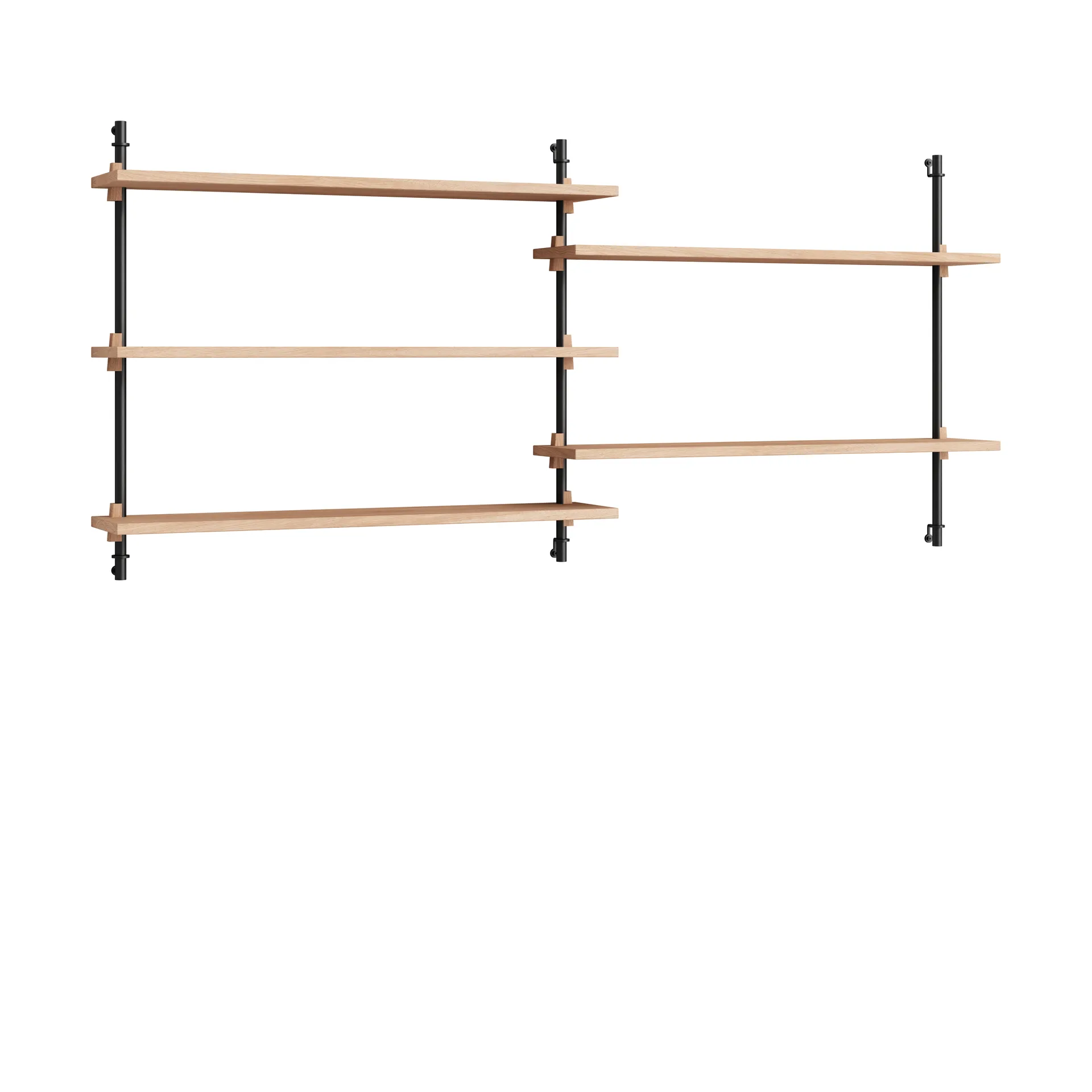 Moebe wall shelving ws.65.2.B, Tammi-musta MOEBE