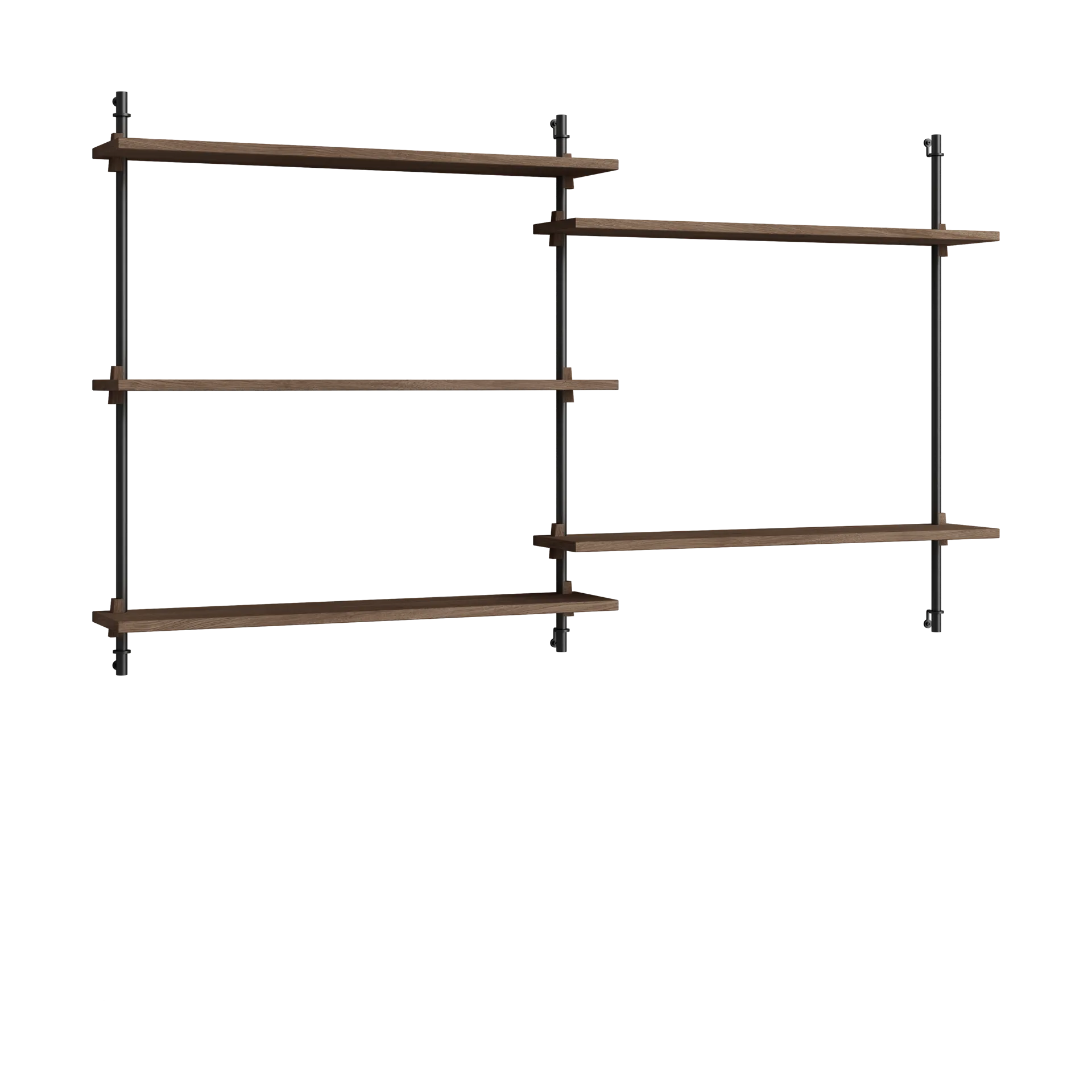 Moebe wall shelving ws.85.2.B, Poltettu tammi-musta MOEBE