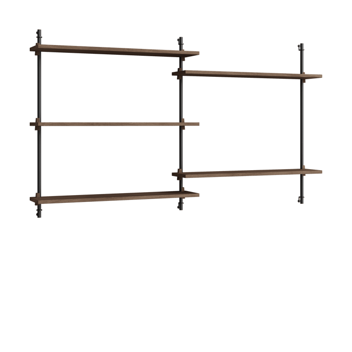 Moebe wall shelving ws.85.2.B - Poltettu tammi-musta - MOEBE