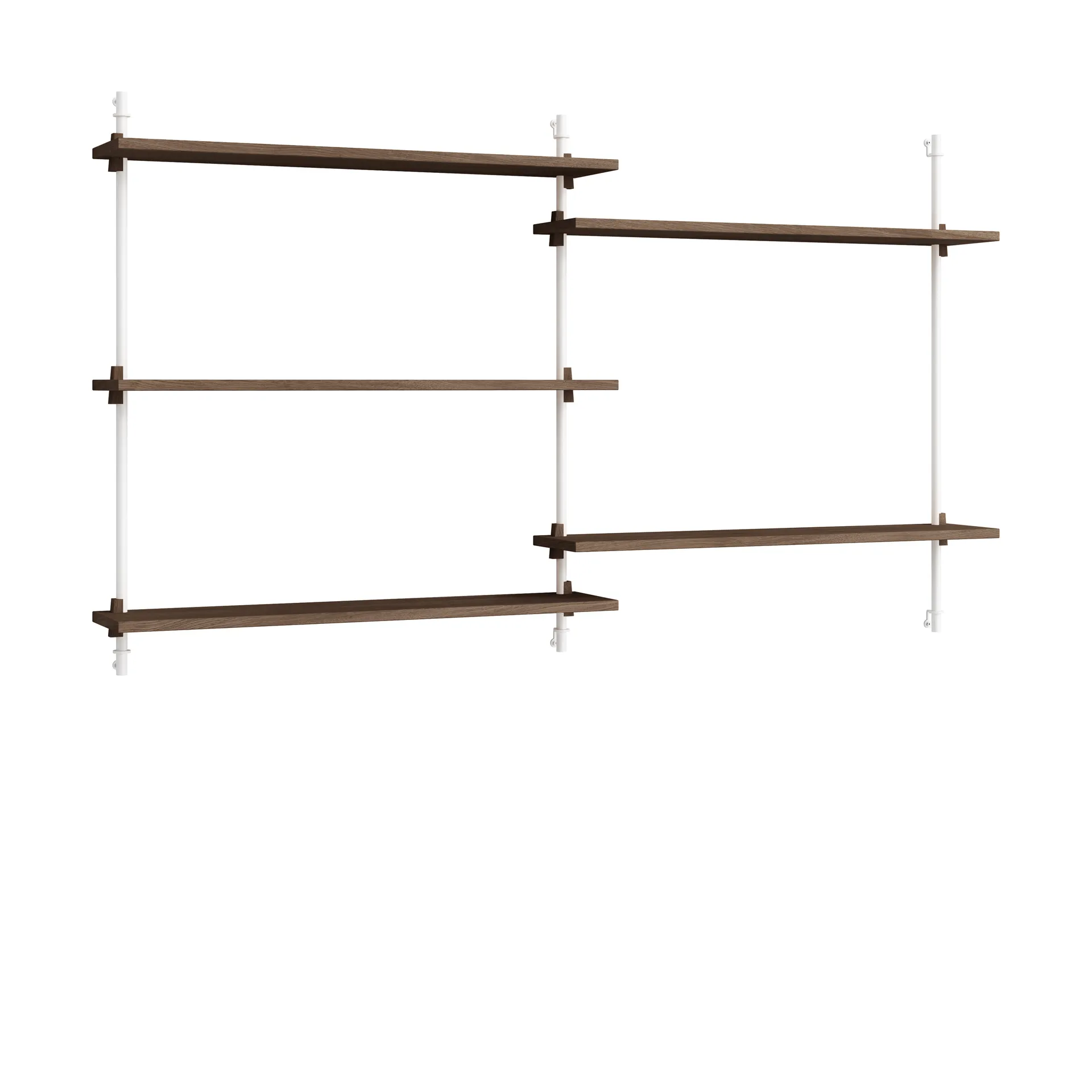 Moebe wall shelving ws.85.2.B, Poltettu tammi-valkoinen MOEBE