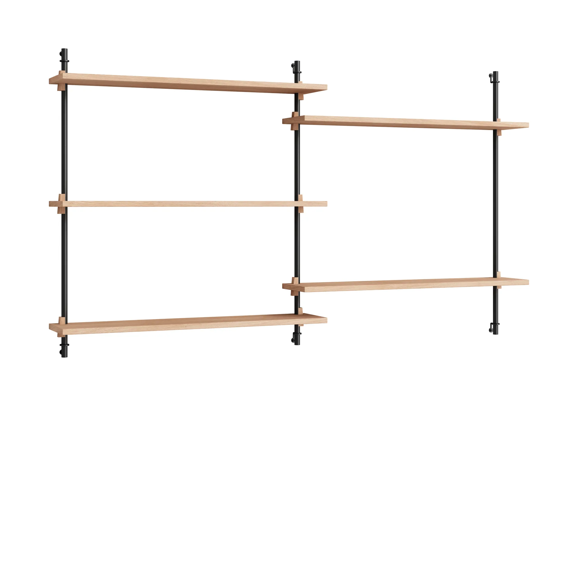 Moebe wall shelving ws.85.2.B, Tammi-musta MOEBE