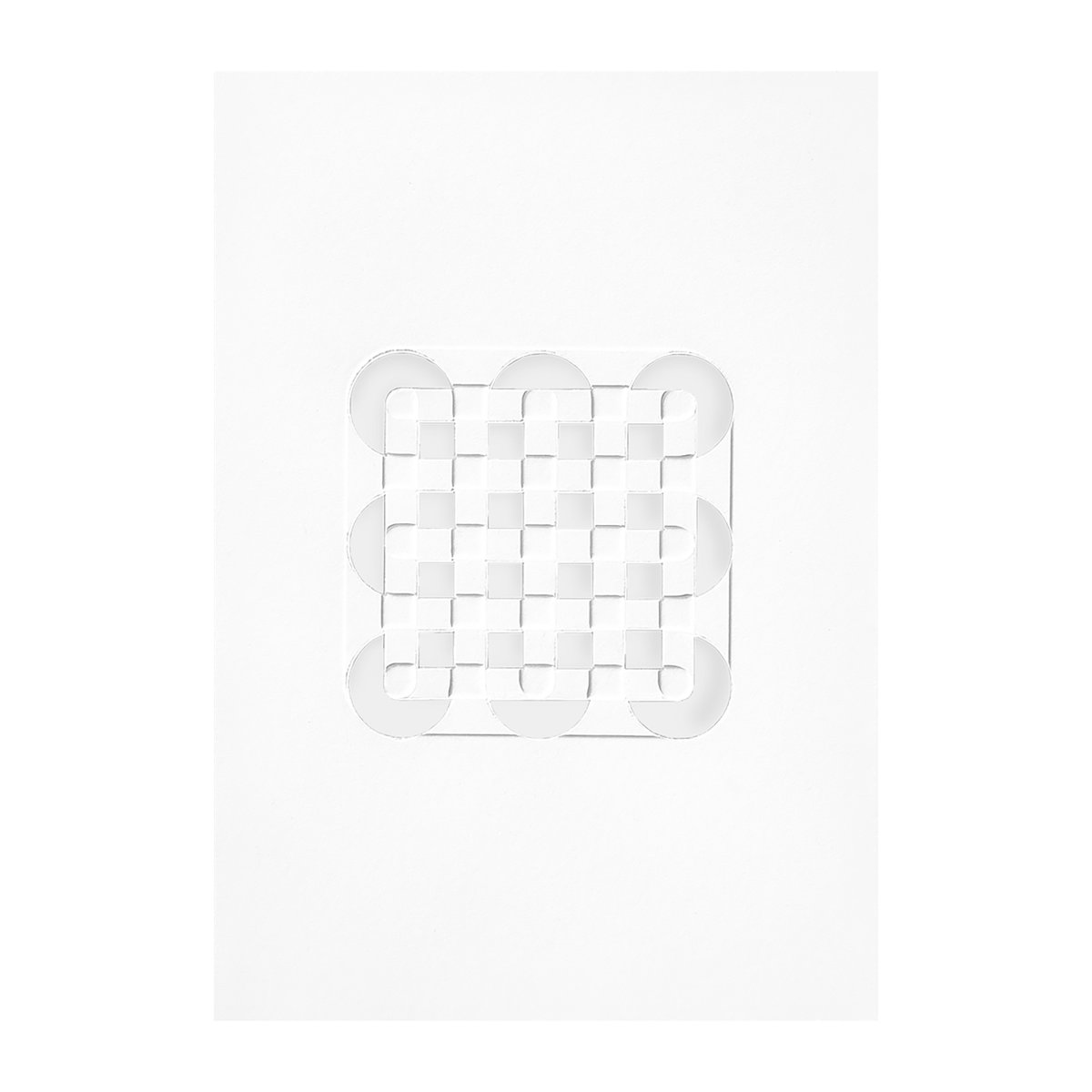 MOEBE Relief taideteos circles & squares 14,8 x 21 cm Off White