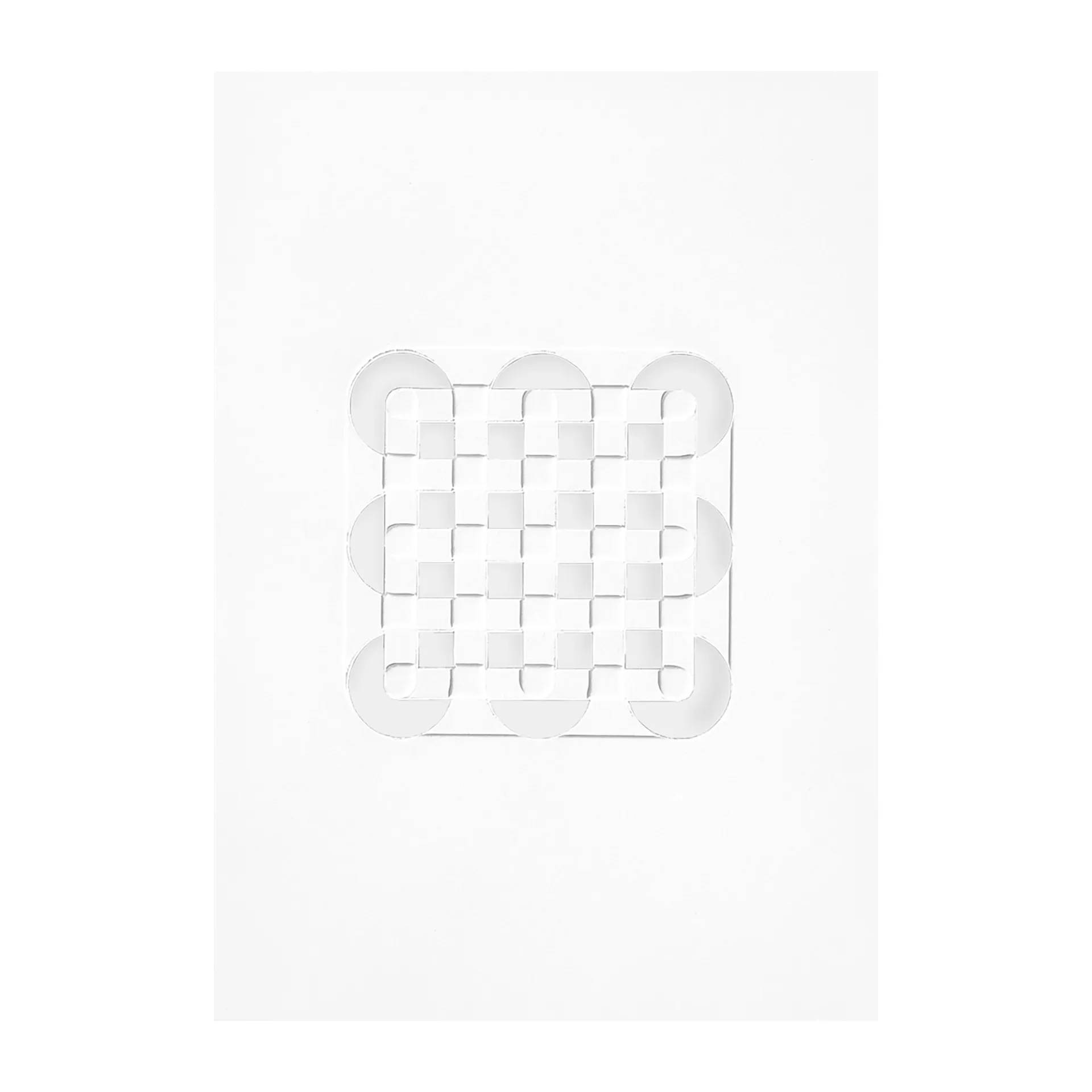 Relief taideteos circles & squares 21 x 29,7 cm, Off White MOEBE