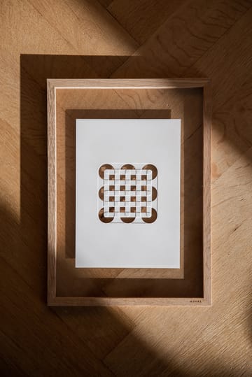 Relief taideteos circles & squares 21 x 29,7 cm - Off White - MOEBE