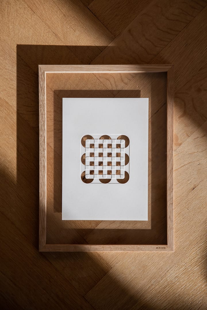 Relief taideteos circles & squares 21 x 29,7 cm, Off White MOEBE