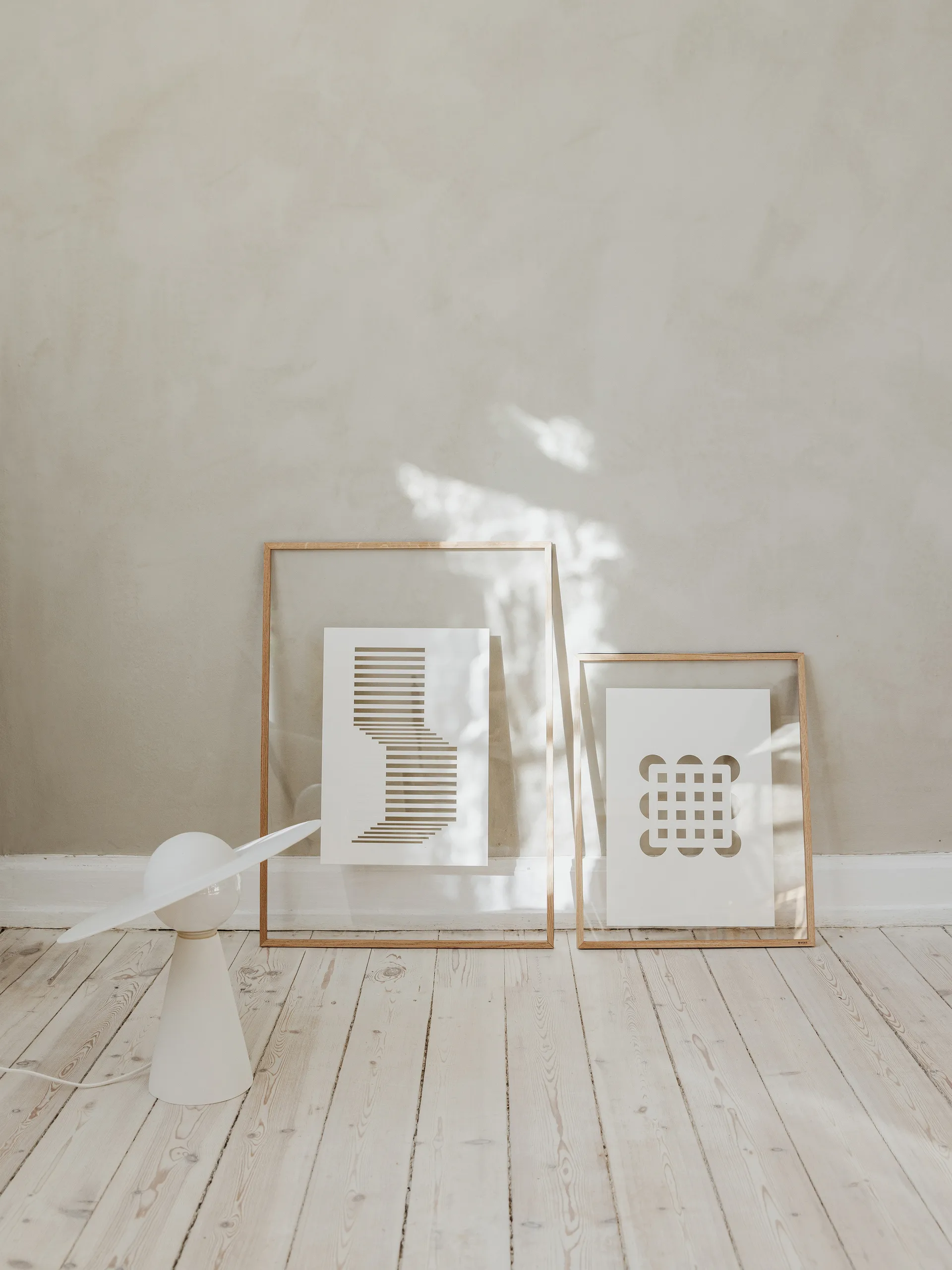 Relief taideteos circles & squares 21 x 29,7 cm, Off White MOEBE