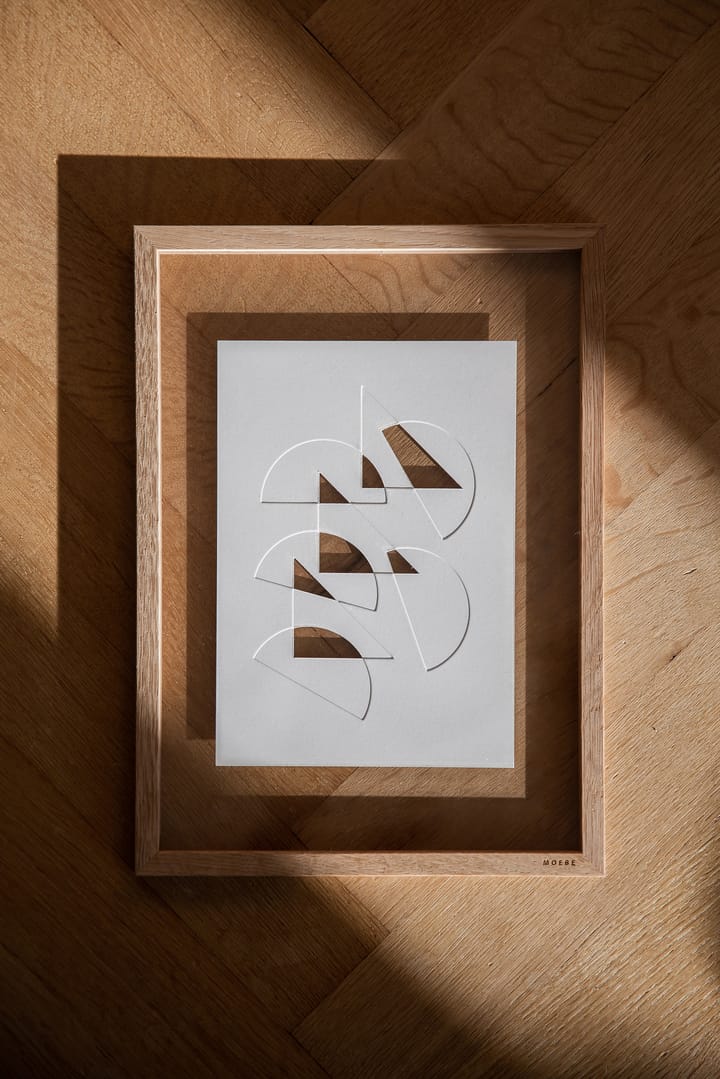 Relief taideteos half moons & triangles 21 x 29,7 cm, Off White MOEBE